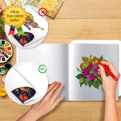Adult Coloring Book Set of 3 (18+) Intricate Floral Mandala & Animal Designs