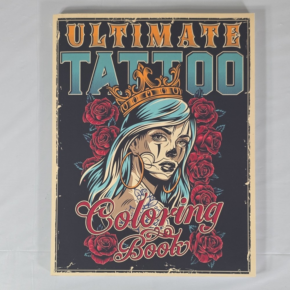 *NEW/ UNUSED/ NO MARKINGS* Halcyon Time Ltd Ultimate Tattoo Coloring Book