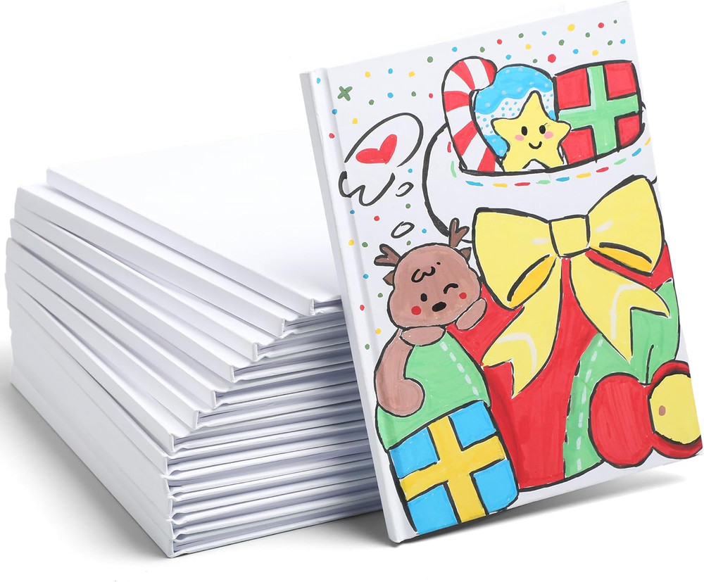 12 Pack Hardcover Blank ,100Gsm White Blank Books for Kids to Write Stories,40 P