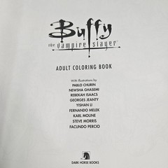 Buffy the Vampire Slayer Adult Coloring Book Dark Horse Books First Edition 2016