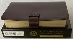 ESV COMPACT THINLINE EDITION. PREMIUM BONDED LEATHER. SLIDE TAB. NEW IN BOX.