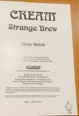 Cream: Strange Brew by Chris Welch, 1994 Near Fine trade paperback, Castle Comm.