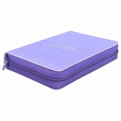 NLT New Living Translation Diamond Lavender Leatherlike Zippered Bible w/ Index