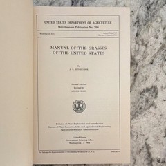 Manual of the Grasses (Hardcover, 1950, 2nd Ed.) A. S. Hitchcock & Agnes Chase: