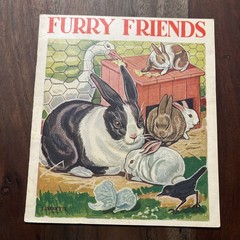 Vintage Linenette Books Animal Friends lot of 4 Sam’l Gabriel Sons & Co. 1941