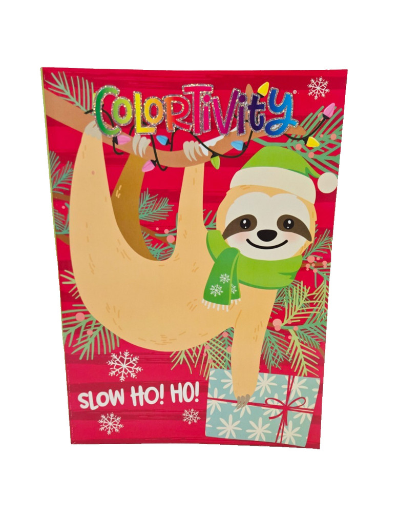Colortivity Sloth Christmas Coloring Book Slow HO HO!
