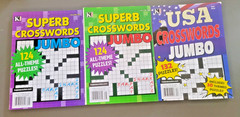 Lot of 3 Jumbo Crossword Books by Kappa -USA & 2 Superbs- 380+ Puzzle Challenges