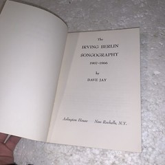 THE IRVING BERLIN SONGOGRAPHY 1907-1966 By Dave Jay 1969 Paperback