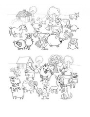 Farm Animals for Kids Coloring Book: Family Pets 108 Pages 8.5 x 11 for All Ages