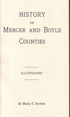 History of Mercer and Boyle Counties (PB, 1998, 176 pages) by Maria T. Daviess