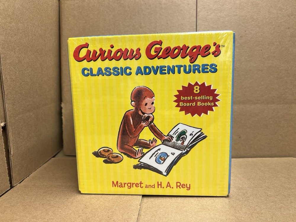 Curious George’s Classic Adventures 8 Board Book Box Set Margret & H A Rey NEW