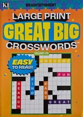 New 4 Large Print Great Big Crosswords Kappa Puzzle Books Vol# 169-172 Fun Hobby