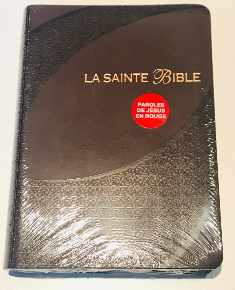 French Bible LARGE PRINT Compact, Segond 1910 Brown Imitation Leather Red Letter