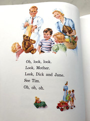 2 Vtg Books Storybook Treasury Dick & Jane Jack & Janet Hardcover 50s Read Funny