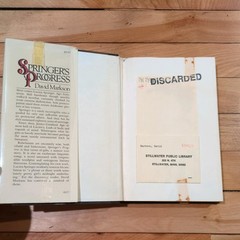 David Markson ~ SPRINGER’S PROGRESS 1st Edition 1977 Hardcover Ex-Library