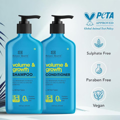 Volume & Growth Shampoo and Conditioner Set, 16 Fl Oz Each – with Biotin & Rosem