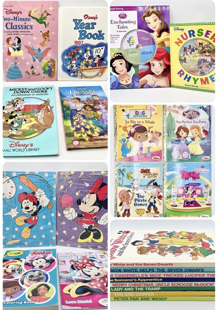 🔥 HUGE Disney HC Book Bundle, Puzzles, Coloring Books- Vintage & Newer