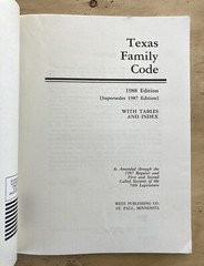 Texas Family Code 1988 Edition by West Publishing Co