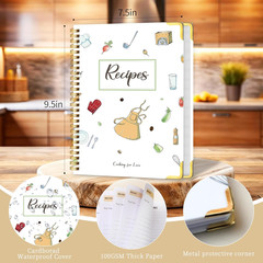 Recipe Book to Write in Your Own Recipes, Blank Cookbook with 175 Pages for Fami