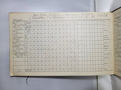 Wilson Baseball Score Book w/ 73 Scored Games 1935-49 World Series DiMaggio