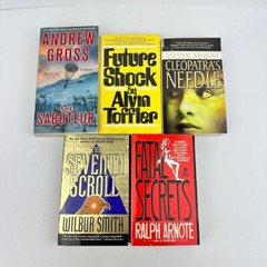 Lot of 5 Crime Horror Adventure PB Books/Novels Multiple Titles/Authors