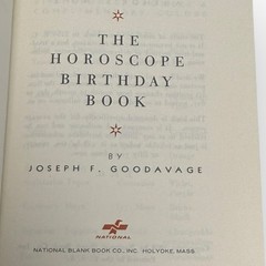 1958 Joseph F. Goodavage Horoscope Birthday Book MCM Mod Geometric Fabric NOS