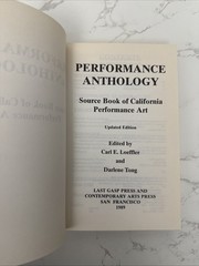 Performance Anthology: Source Book of California Performance Art (Updated Ed…