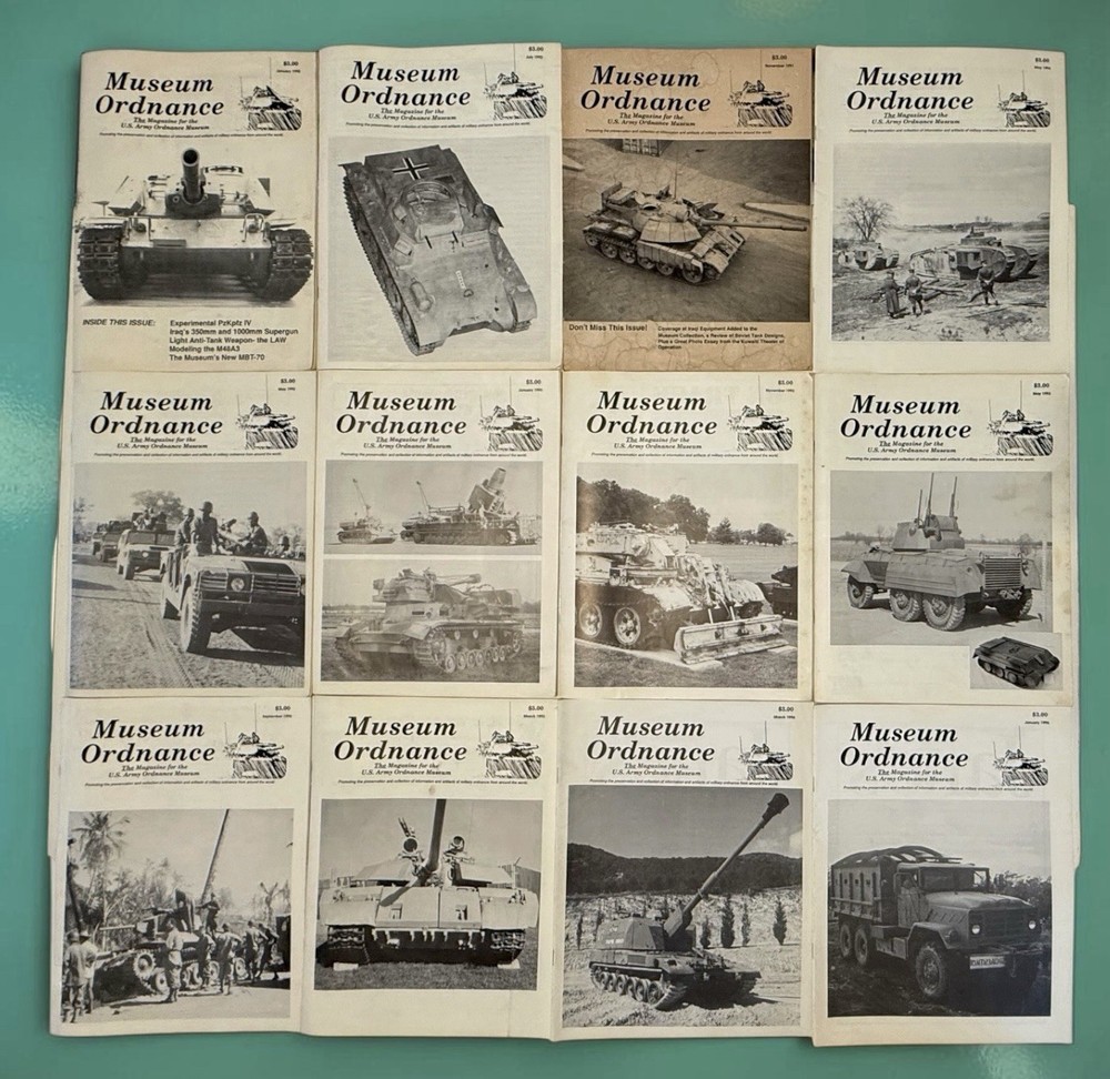 ⭕️ LOT OF 12 VINTAGE MUSEUM ORDNANCE MAGAZINE U.S. ARMY TANK MILITARY JOURNALS