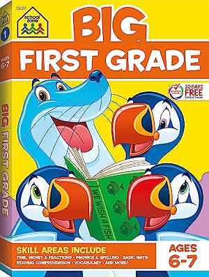 School Zone – Big First Grade Workbook – Paperback, by School Zone Joan – Good o