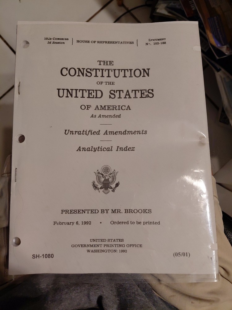 The Sealed Constitution of the United States Unratified Amendments….