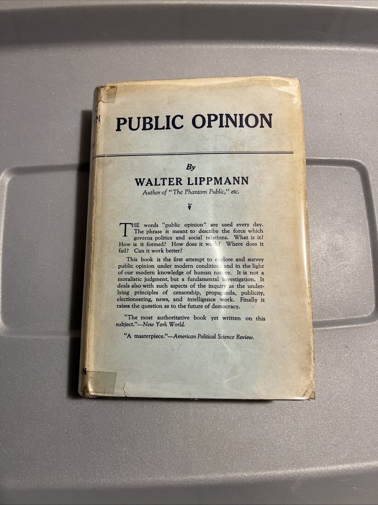 Public Opinion Walter Lippmann The Macmillan Company 1961