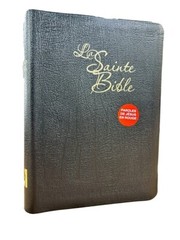 French Bible LARGE PRINT, Segond 1910 Black Bonded Leather, Red Letter