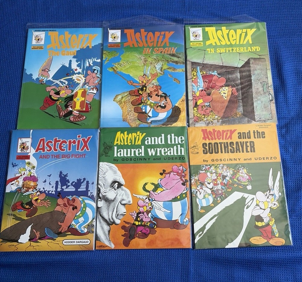 LOT OF 6 ISSUES ASTERIX by GOSCINNY & UDERZO COMICS Vintage RARE MAGAZINES GR