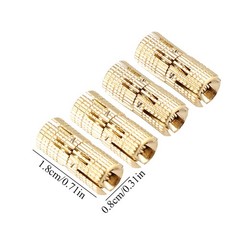 4Pcs/pack Copper Brass Cabinet Gift Box Concealed Barrel Hinge 8mm 180° Opening