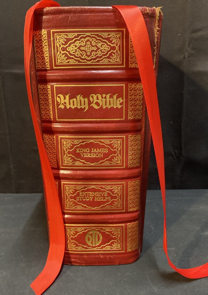 Holy Bible King James Red Letter Ed. PTL Club Extensive Study Helps Good Shape