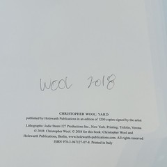 Handsigniertes Photobuch CHRISTOPHER WOOL 'Yard’, Holzwarth 2018 Kunstbuch Foto