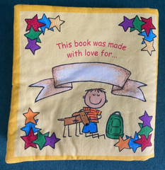 NEW Handmade Sewn Cranston SCHOOL DAYS Cloth Book 2004, 12 pages, 9″ Square