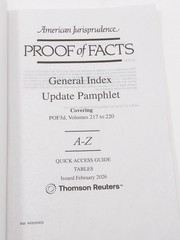 American Jurisprudence Proof of Facts 3d Series 220 POF 3d & General Index Guide