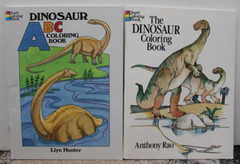 2 Dover Coloring Books–Dinosaurs & Dinosaurs ABC NEW