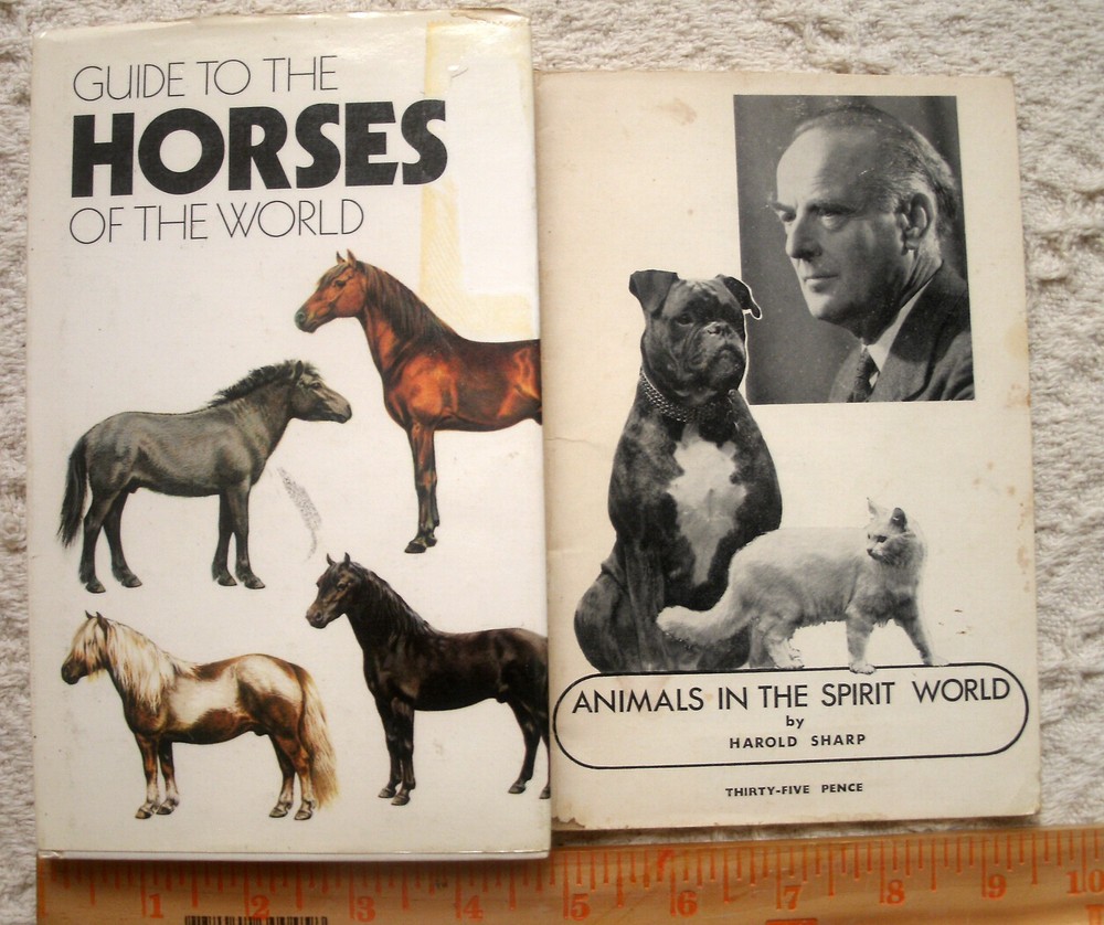 2 BOOKS LOT ANIMALS IN THE SPIRIT WORLD AND GUIDE TO THE HORSES OF THE WORLD