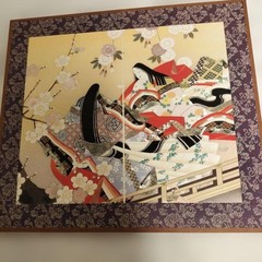 The Tale of Genji Foil Stamped 2-Folding Screen 23×26 inches