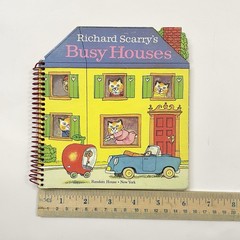 Vintage 1981 Richard Scarry’s Busy Houses RARE Shaped Board Book Spiral Bound