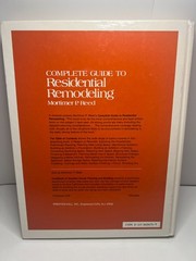 Vintage 1983 Complete Guide to Residential Remodeling by Mortimer P. Reed HC
