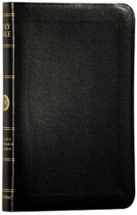 ESV COMPACT BIBLE, PREMIUM BONDED LEATHER, BLACK, RED By Crossway Bibles *VG+*
