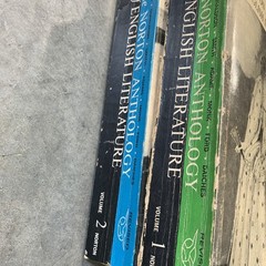 Vintage 1968 Norton Anthology of English Literature Vol 1 & 2 Paperback Set