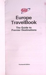 VINTAGE AAA TRAVELBOOK EUROPE TRAVEL GUIDE BOOK 576 PAGES MAPS AND INFO B1181