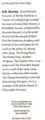 THE SNOW BALL by A. R. Gurney / New, Unread hardcover copy – Fireside Theatre