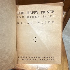 Antique Little Leather Library Oscar Wilde The Happy Prince Miniature Book