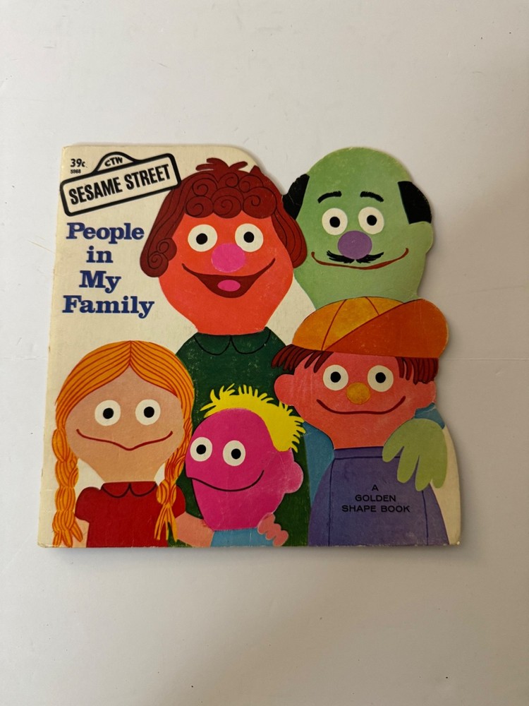 Vintage Sesame Street People In My Family Golden Shape Book Board Book CTW