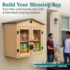 Little Library Box Outdoor Kit – Solid Wood Free Little Library with Metal Roof